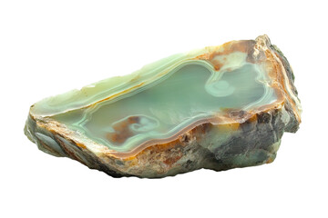 Stunning Green Agate Slice - Natural Beauty . Transparent background PNG