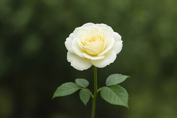 yellow rose on green background