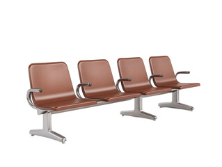 a row of brown chairs