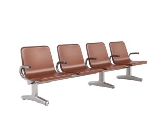 a row of brown chairs