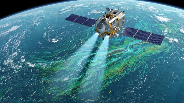 Satellite monitoring oceanic conditions from space with advanced sensors  