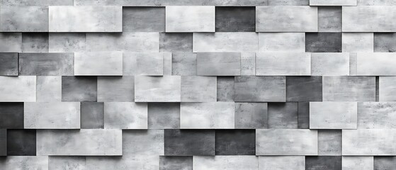 Obraz premium Seamless gray concrete block wall texture with geometric square pattern