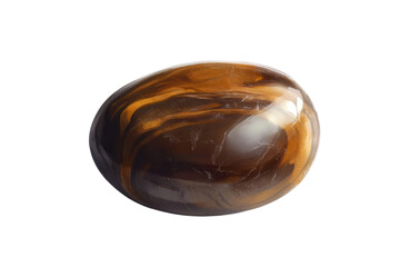 Tiger's Eye Gemstone - Polished and Natural . Transparent background PNG