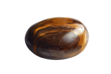 Tiger's Eye Gemstone - Polished and Natural . Transparent background PNG