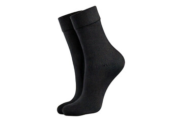 A pair of black socks isolated on transparent or white background