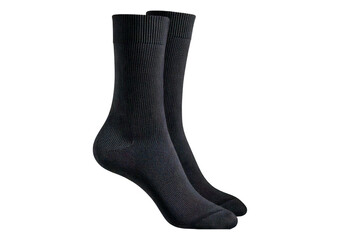 A pair of black socks isolated on transparent or white background