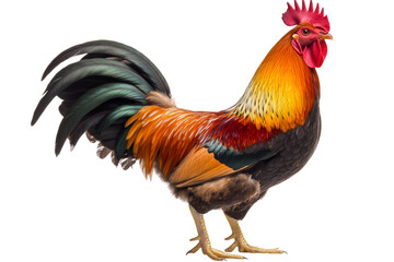 Fototapeta premium Majestic Rooster in Vibrant Colors . Transparent background PNG