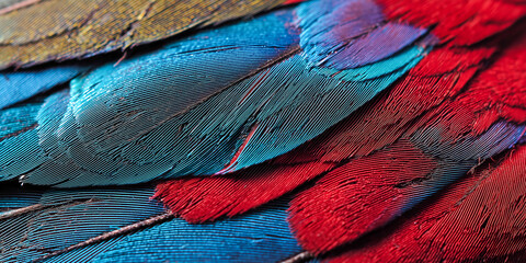 Fototapeta premium Parrot feather with rainbow color gradient