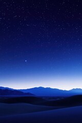 Fototapeta premium Mesmerizing Night Sky View of Desert Landscape with Starry Galaxy and Mountain Silhouette in Death Valley National Park