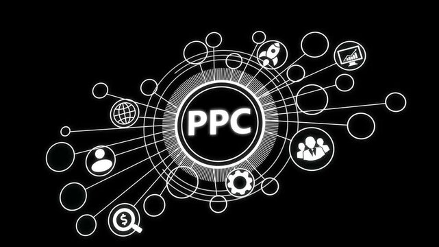 Business, Technology, Internet and network concept. PPC Pay per click payment. Technology digital marketing.