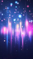 Abstract Glowing Vertical Lines Background with Pink and Blue Lights