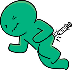 Illustration of man got injected
