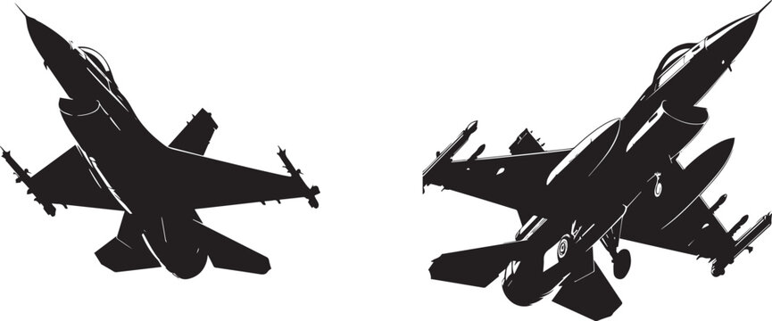 F-16 Fighting Falcon Jet Vector &ndash; American Multirole Fighter Aircraft Illustration