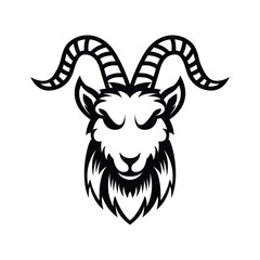 goat head mascot logo vector design concept silhouette