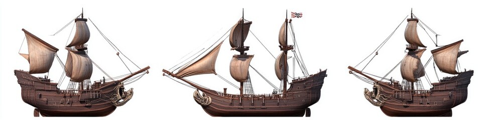 Antique Wooden Sailing Ships