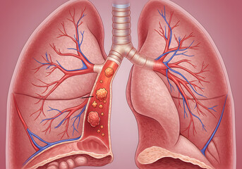 Human lungs anatomy medical illustration