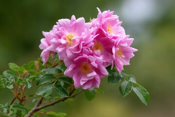 Delicate Pink Roses: A Cluster of Blooms in Serene Nature