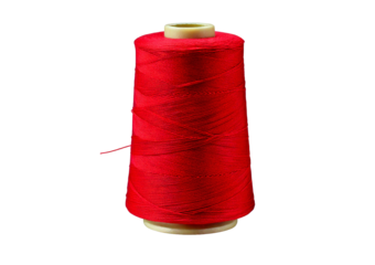 Spool of red thread isolated on transparent or white background