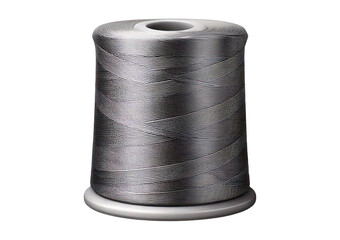 Spool of Silver thread isolated on transparent or white background