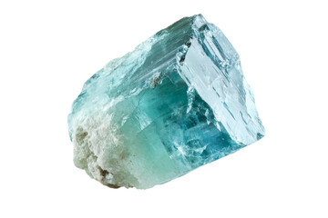 Stunning Aquamarine Crystal Specimen . Transparent background PNG