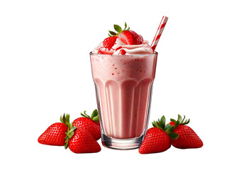 Stanberry milkshake isolated on transparent or white background