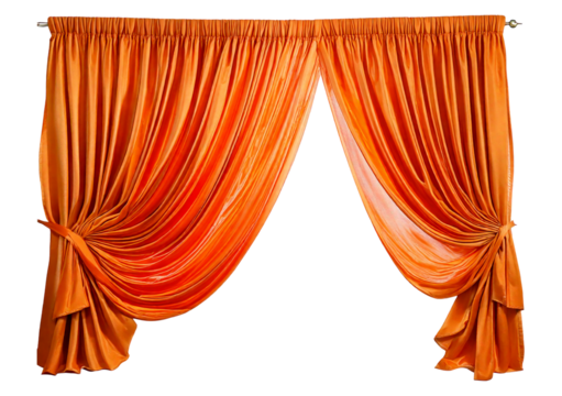 Stylish Drapery details Orange isolated on transparent or white background