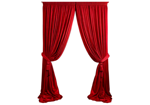 Stylish Drapery details Red isolated on transparent or white background