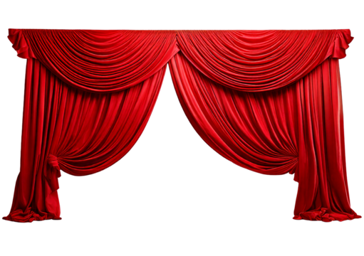 Stylish Drapery details Red isolated on transparent or white background