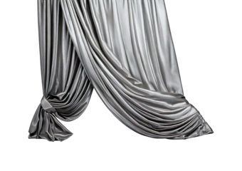 Stylish Drapery details Silver isolated on transparent or white background