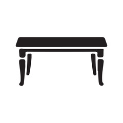 Black and White Table Icon, Simple Design for Furniture, Home Decor, and Interior Styling