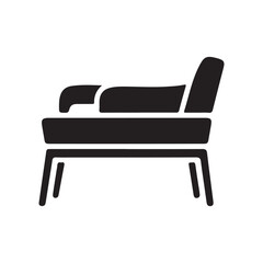 Black silhouette vector of a sofa, perfect for furniture design, home decor, and interior decoration concepts.