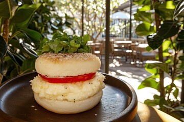 Freshly made open-faced sandwich