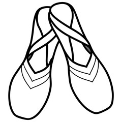 Pointe Shoes Silhouette Vector on White