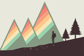 Fototapeta premium 125 abstract_triangle_mountains, colorful_gradient_peaks, minimalist_geometric_landscape, moody_atmospheric_scene, vibrant_color_palette, surreal_digital_art, 3d_render_abstract_nature