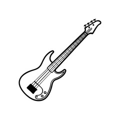 electric guitar vector line art illustration