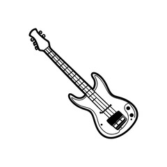 electric guitar vector line art illustration