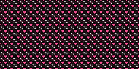Seamless Heart Grid Pattern Background – Romantic Love Design for Valentine’s Day, Wedding, Anniversary, Cards, Fabric, Wallpaper, Greeting, Cover with red-white color with double heart shape