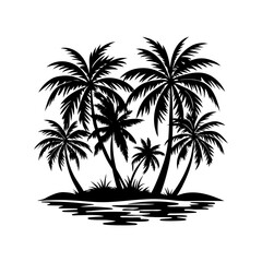 Obraz premium palm tree silhouette vector