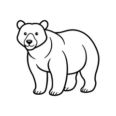 polar bear vector line art illustration
