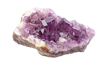 Purple Amethyst Crystal Gemstone . Transparent background PNG