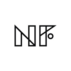 NF monogram logo design letter text name symbol monochrome logotype alphabet character simple logo