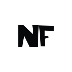 Obraz premium NF monogram logo design letter text name symbol monochrome logotype alphabet character simple logo