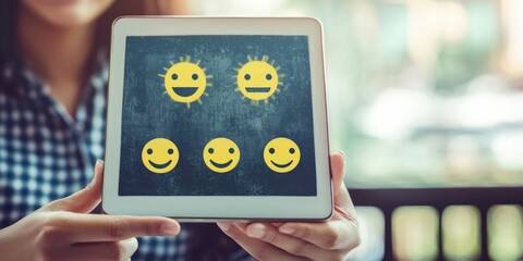 Tablet showing insights from customer digital feedback