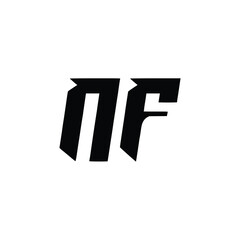 NF monogram logo design letter text name symbol monochrome logotype alphabet character simple logo