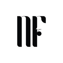 NF monogram logo design letter text name symbol monochrome logotype alphabet character simple logo