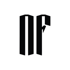NF monogram logo design letter text name symbol monochrome logotype alphabet character simple logo