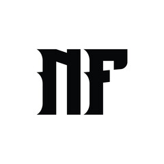 NF monogram logo design letter text name symbol monochrome logotype alphabet character simple logo