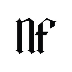NF monogram logo design letter text name symbol monochrome logotype alphabet character simple logo