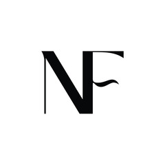 NF monogram logo design letter text name symbol monochrome logotype alphabet character simple logo