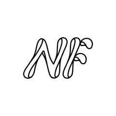 NF monogram logo design letter text name symbol monochrome logotype alphabet character simple logo